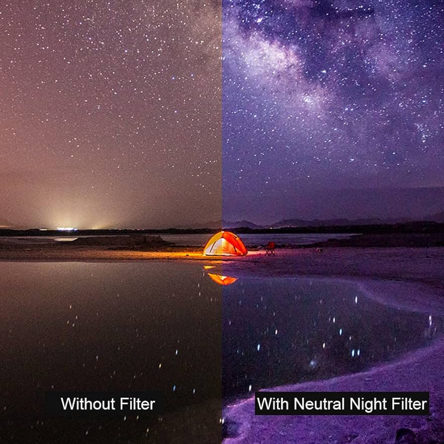 Kase/Neutral Square Night Filter, Optical Glass Light Pollution Filter សម្រាប់ iPhone, Samsung Android